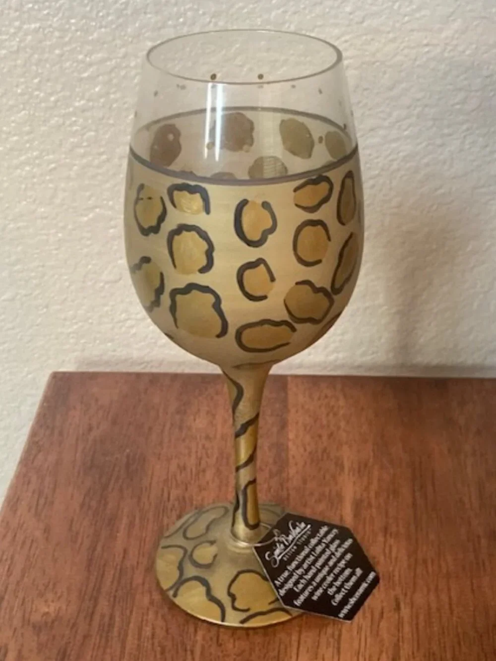 🐆 Brand New Lolita “Leopard” Hand-Painted Wine Glass 🐆